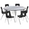 Flash Furniture 60 W, 60 L, 30.25 H, Chrome, Laminate, Particleboard, Plastic, Steel XU-GRP-16CH-A60-HCIRC-GY-T-A-GG - alternate 9